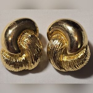 Vintage Gold-Tone Clip On Earrings